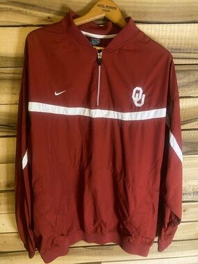 Vintage Nike Oklahoma University Sooners Pullover with White Stripe Logos XXL